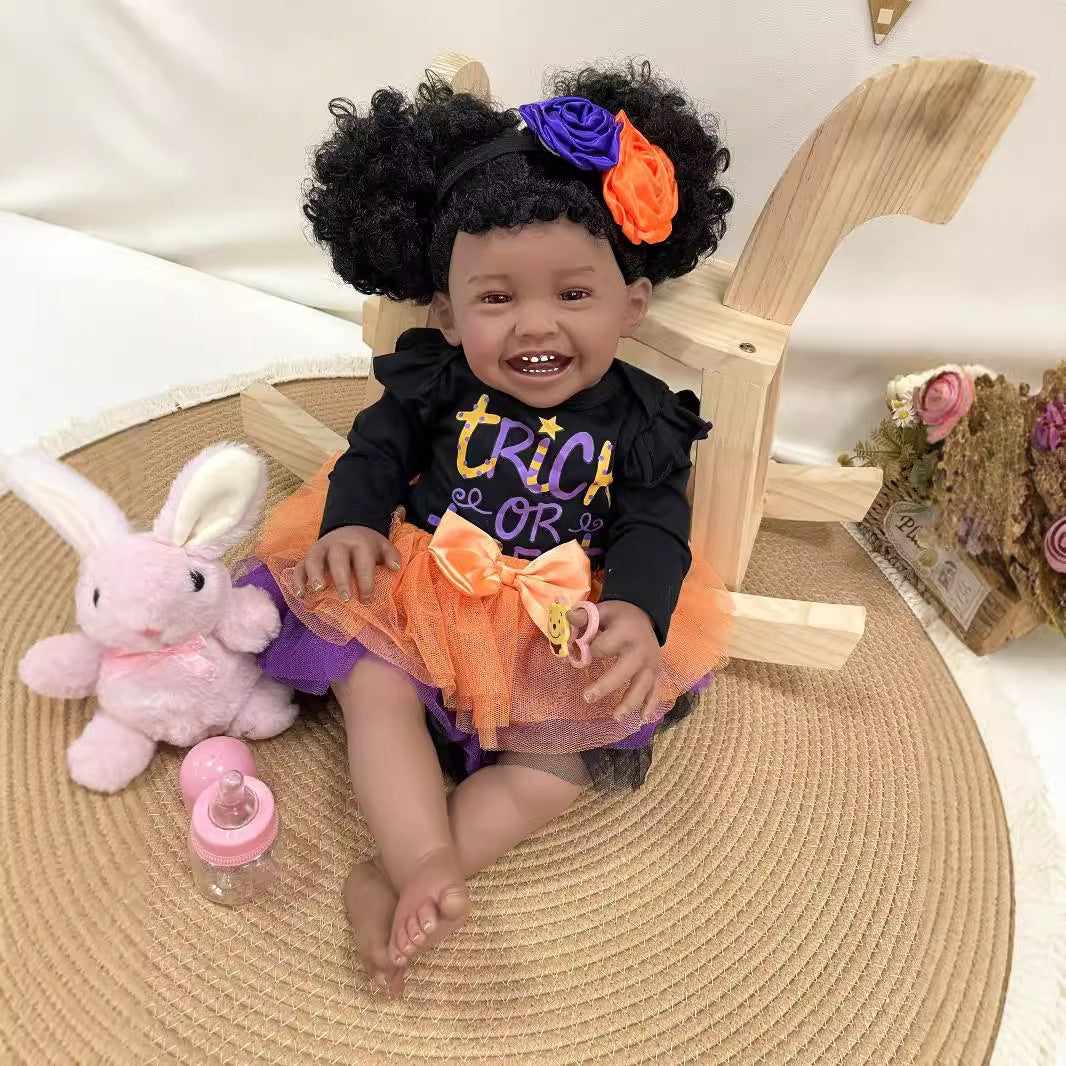 23 Inches Handmade Lifelike Reborn Doll with Cloth Body 3D Skin Realistic Newborn Baby Play Toy Gift for Girls & Doll Collectors