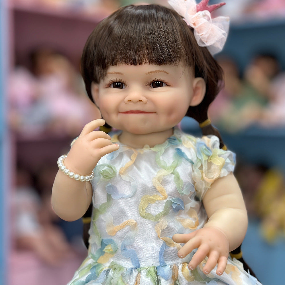 22 Inch Full‑Vinyl Sweet Girl Reborn Doll, Heart‑warming Present for Birthdays and Holiday Festivities