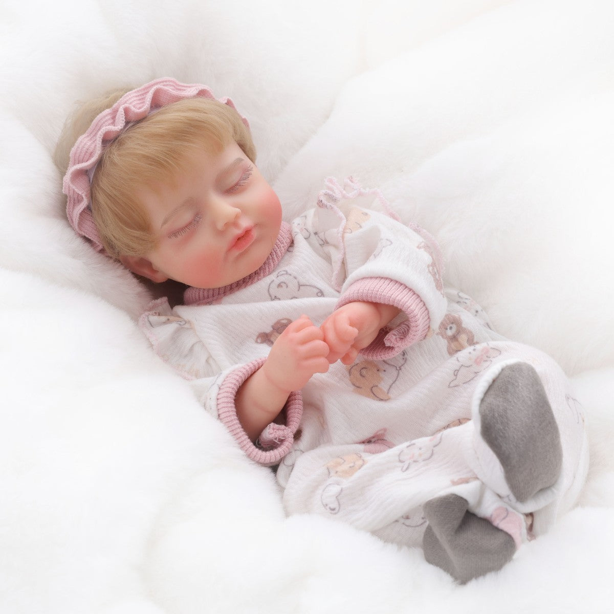 12 inch solid silicone 30cm simulation baby reincarnation doll, real kneading, hand feel, closed eyes