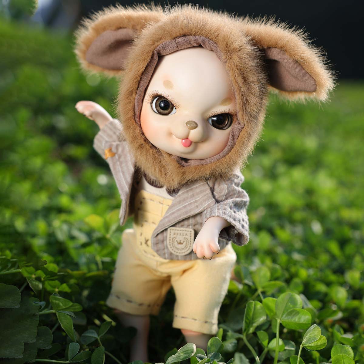 10 inch with Ceramic BJD Body Doll Complete Plush Outfit Handmade Decor Collectible Toy