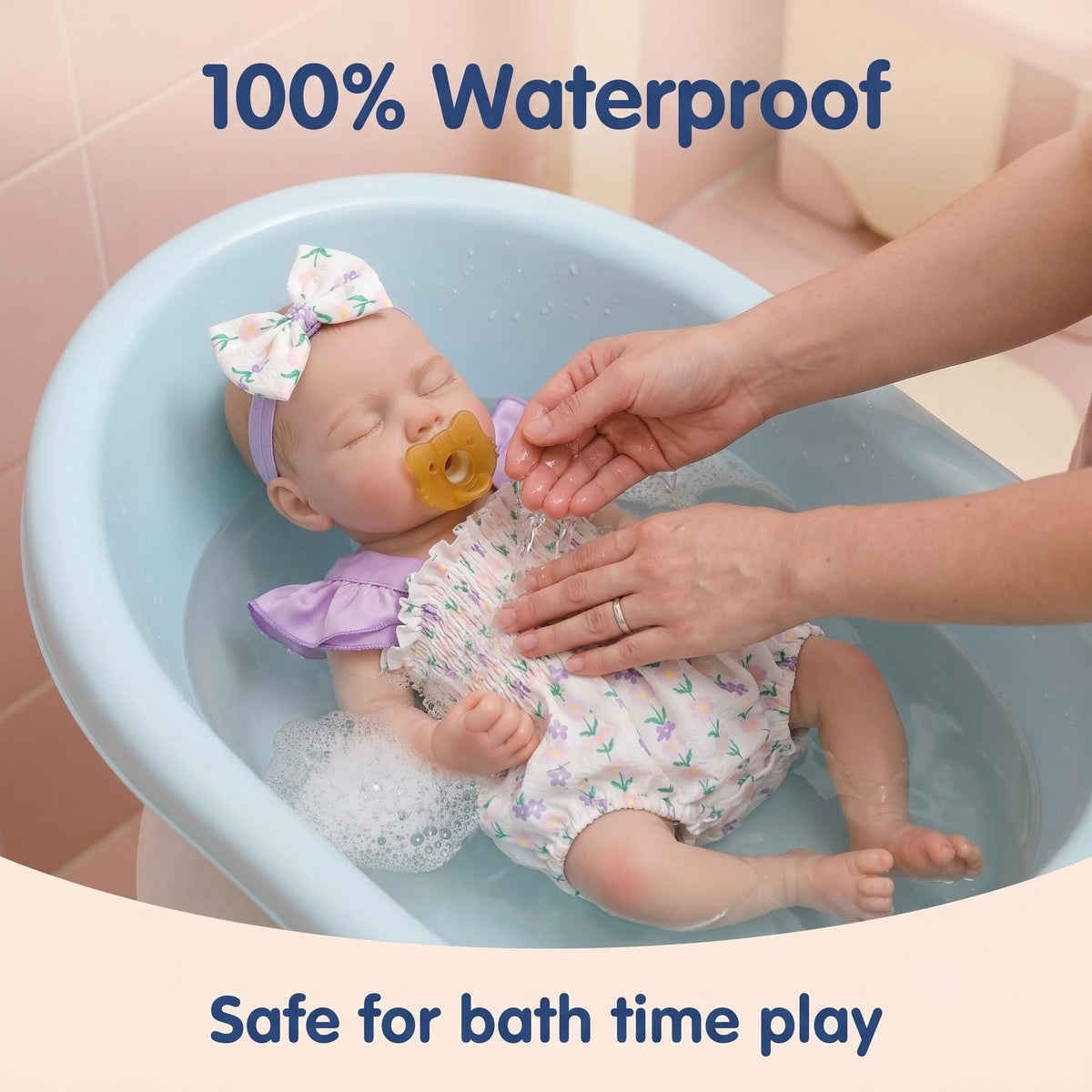 18 Inches Full Silicone Sleeping Reborn Doll, Gentle Floral Summer Outfit, Exclusive Holiday Gift for Reborn Doll Enthusiasts