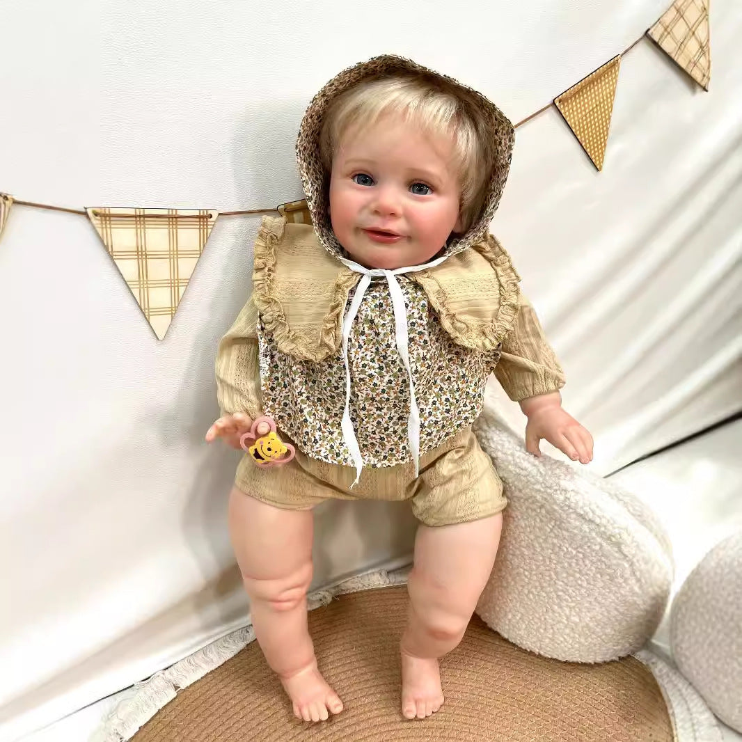 26 Inches Handmade Lifelike Reborn Doll Cloth Body 3D Skin Realistic Newborn Baby Play Toy Gift for Girls & Doll Collectors