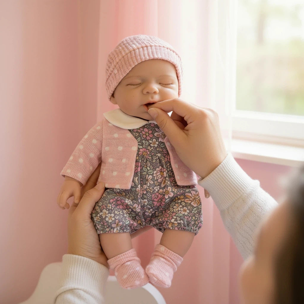 12 inch solid silicone Reborn Doll white small circular dot pascale simulation toy doll