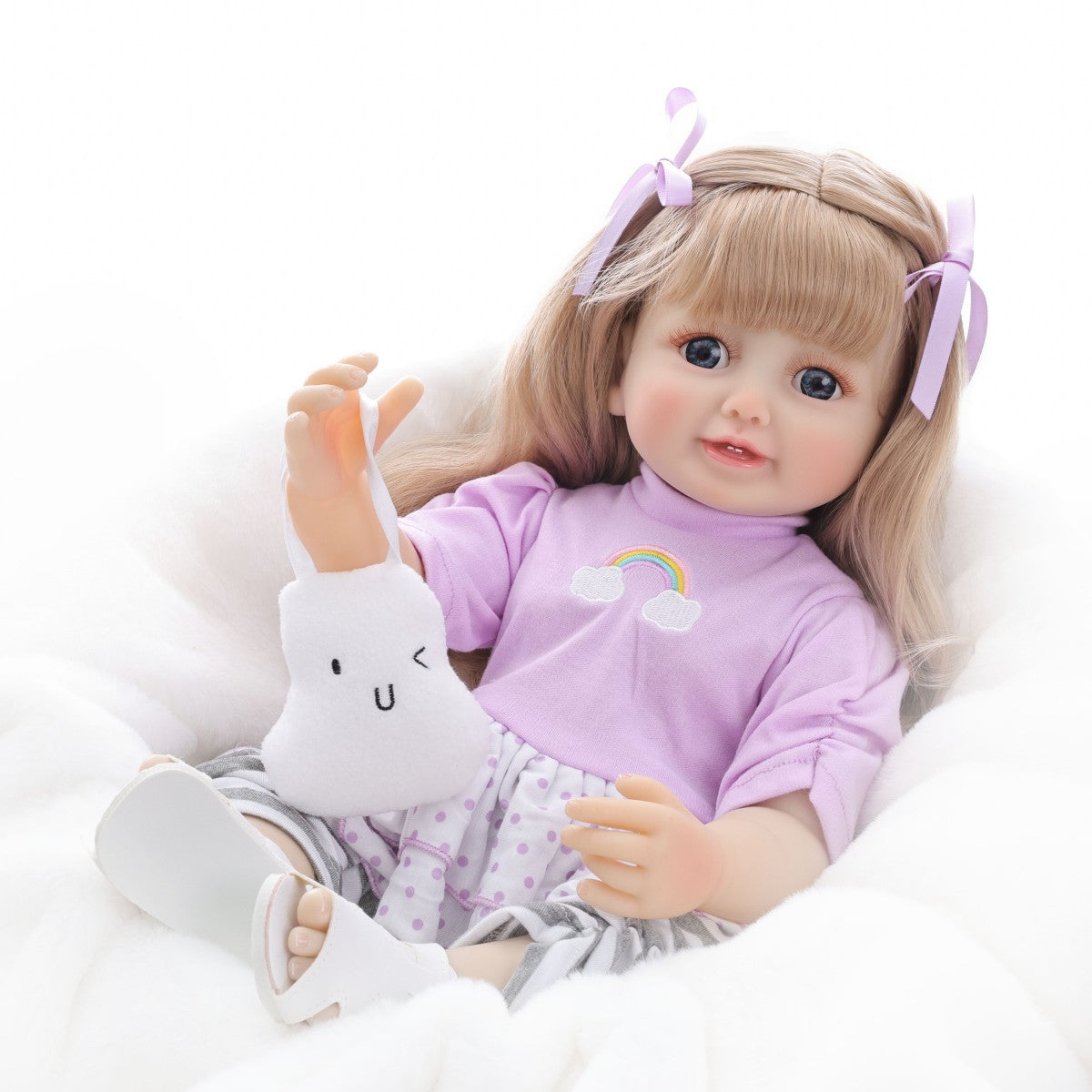 English  Russian Spanish Crying and Laughing Dialogue 22 inch Full Plastic Rebirth Doll Simulation Baby Doll Girl