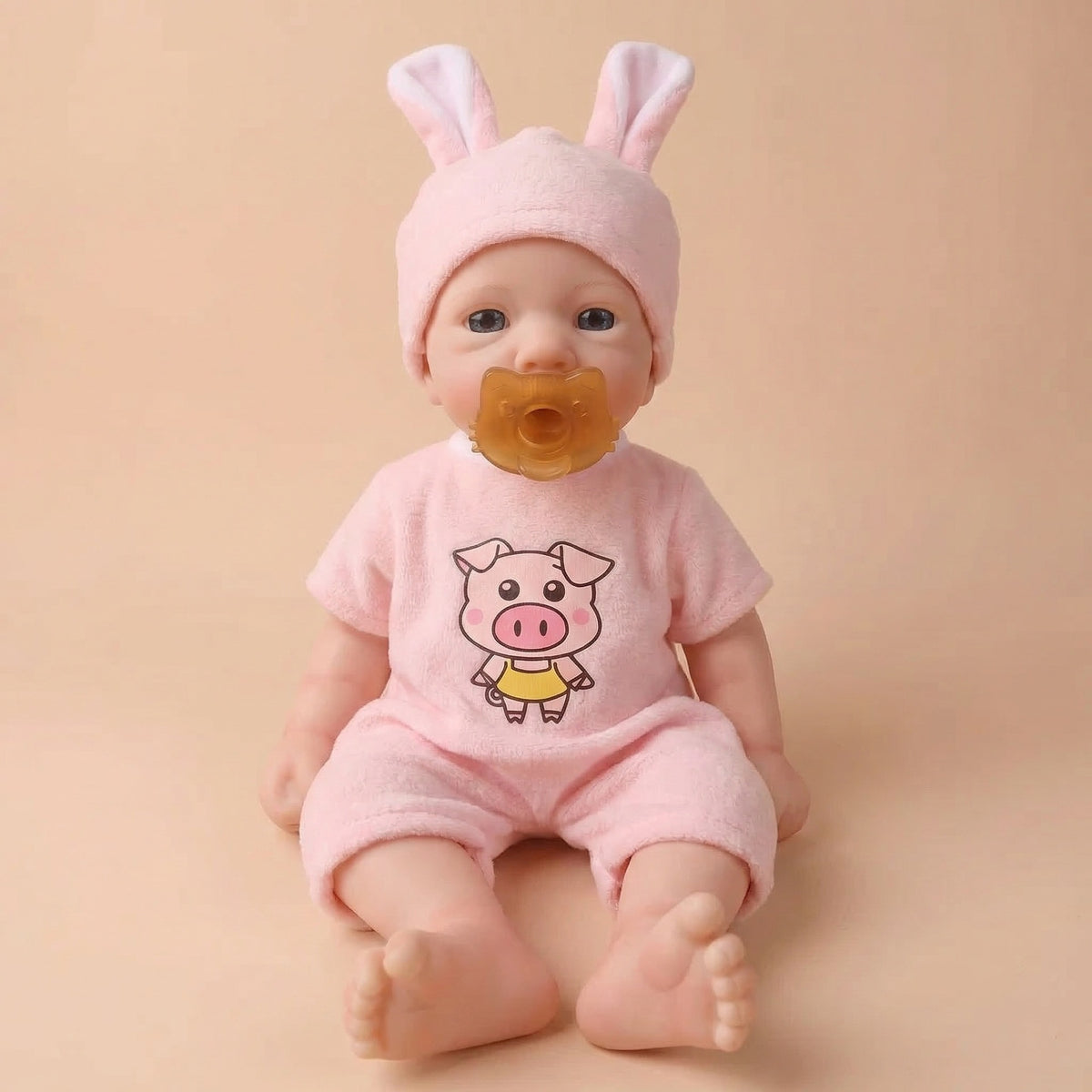 12 inch rabbit ear cap simulation doll silicone reincarnation doll