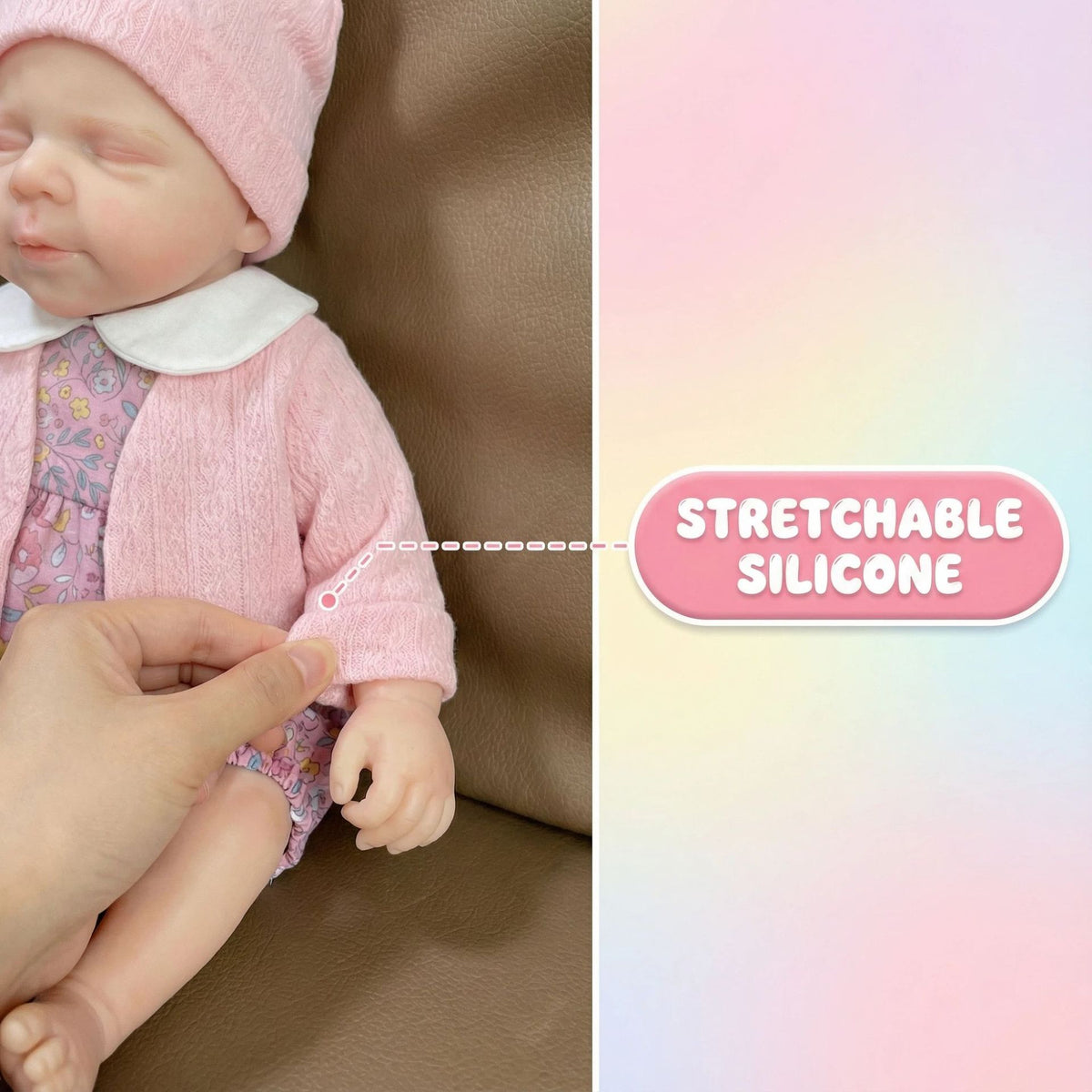 12 inch solid silicone Reborn Doll pink cardigan pascale simulation toy doll