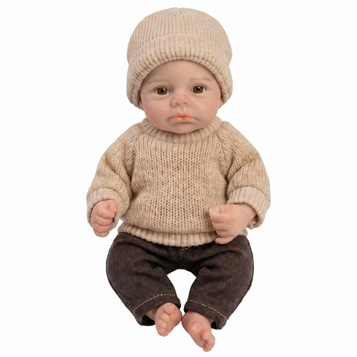 6 Inch with Full Silicone Body Reborn Doll Lifelike Real Skin Vein Texture Hand Painted Newborn Doll Complete Outfit Accessories Set