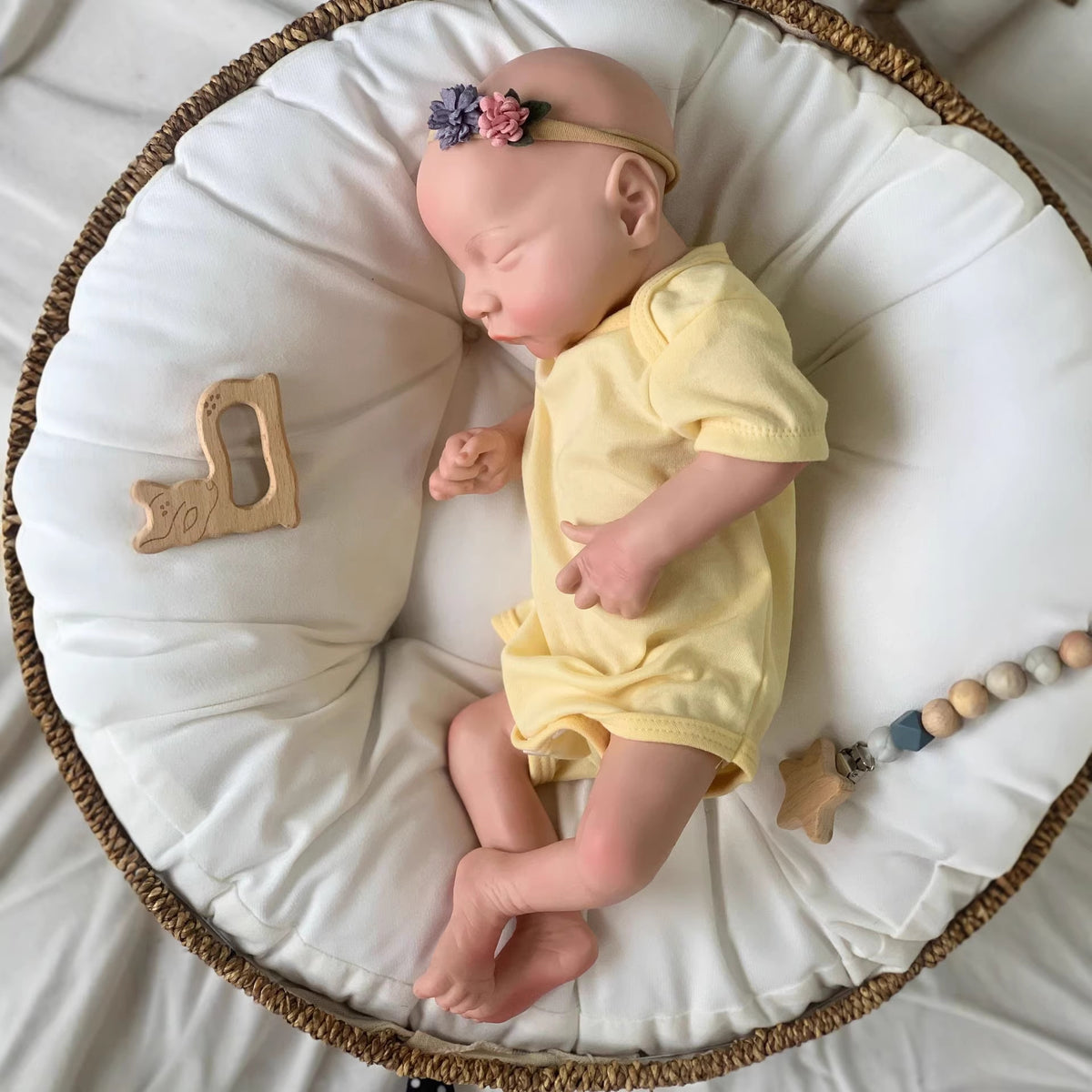 18 Inch Reborn Doll with Full Soild Silicone Handmade Toy Doll as Birthday Gift for Girls