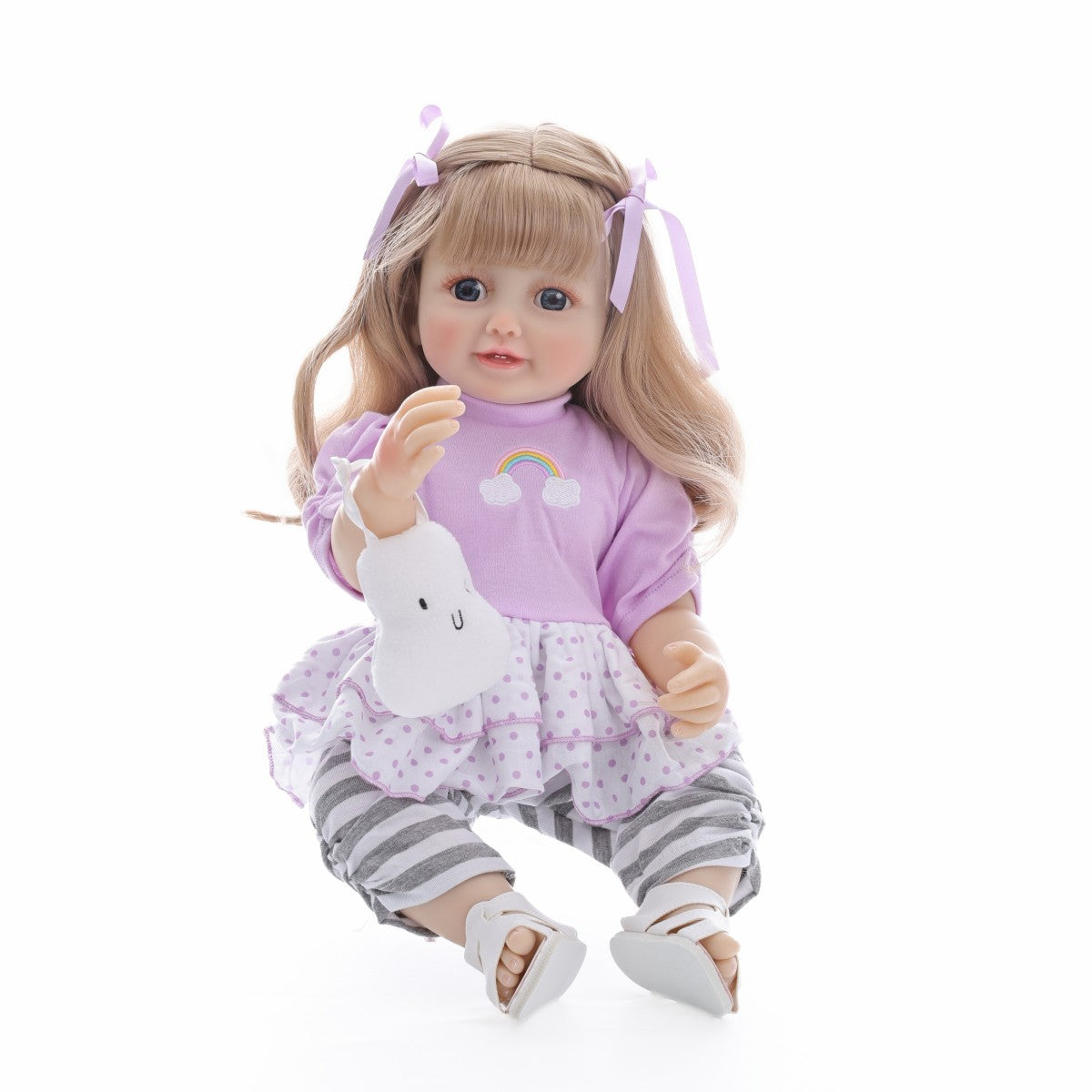English  Russian Spanish Crying and Laughing Dialogue 22 inch Full Plastic Rebirth Doll Simulation Baby Doll Girl