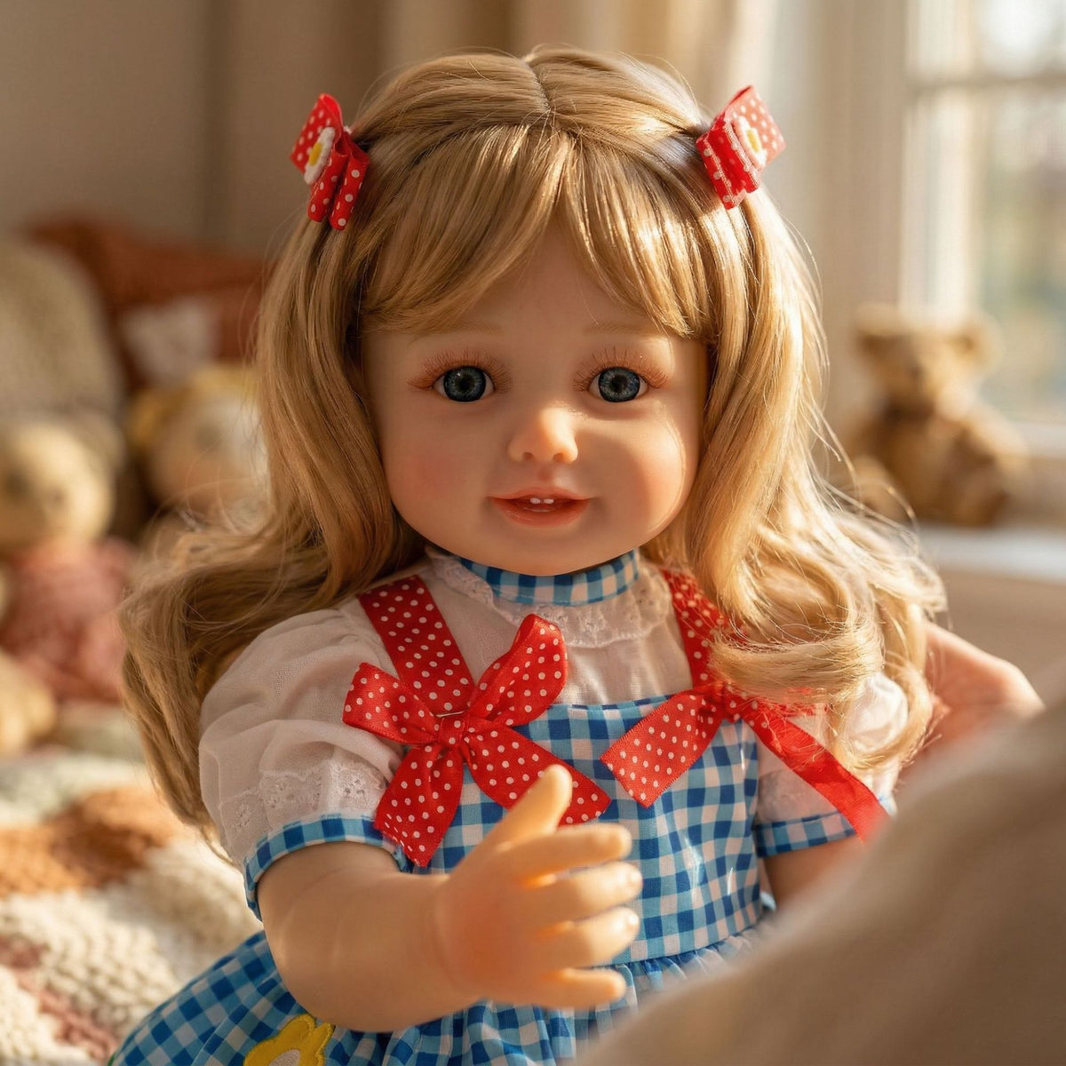22 inch Multi-Layer Hand Painted Reborn Doll with Full vinyl body Soft Real Skin Texture Ideal Therapeutic Comfort Companion Gift Set