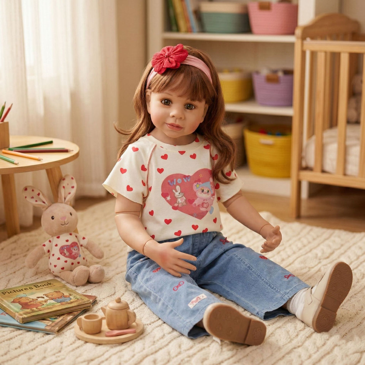 100cm 4-6 Year Old Girl Doll High Simulation Doll BJD Joint Doll
