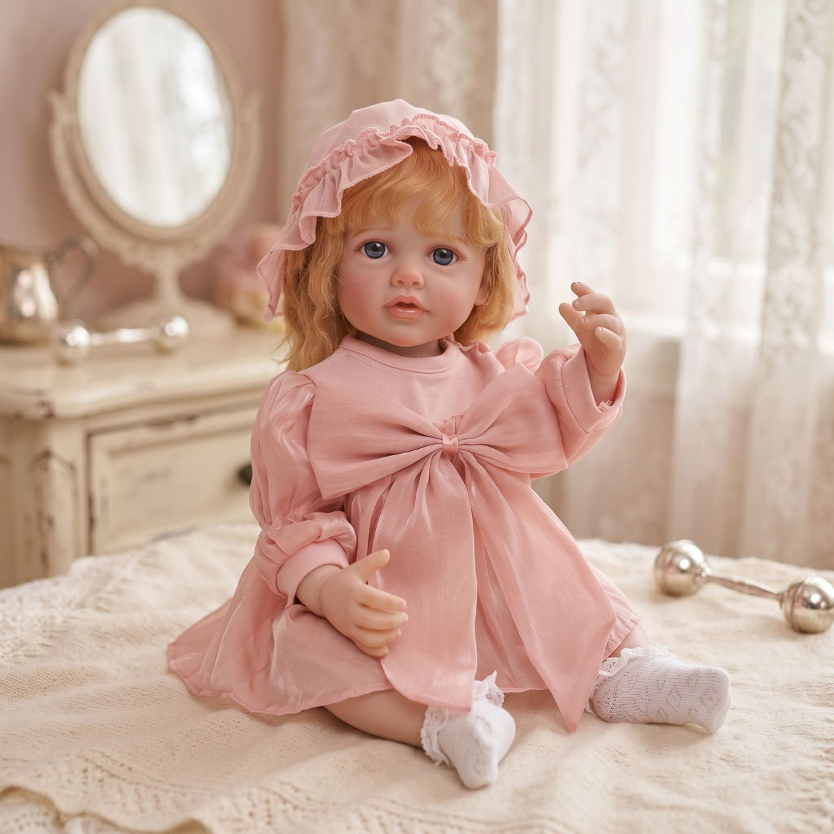 Ultra Realistic 22 inch Full vinyl body Reborn Newborn Doll Soft Bendable Limbs Safe Kids Companion Doll