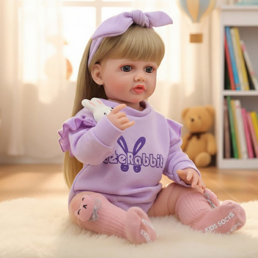 Russian English Spanish Crying and Laughing Dialogue 22 inch Full Plastic Rebirth Doll Simulation Baby Doll Girl