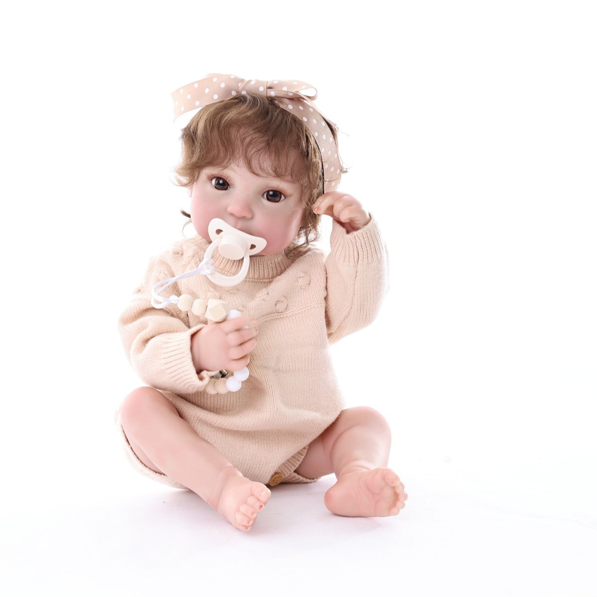50cm Hair Transplant Simulation Baby Reborn Doll Handmade Exquisite Painted 3D Doll