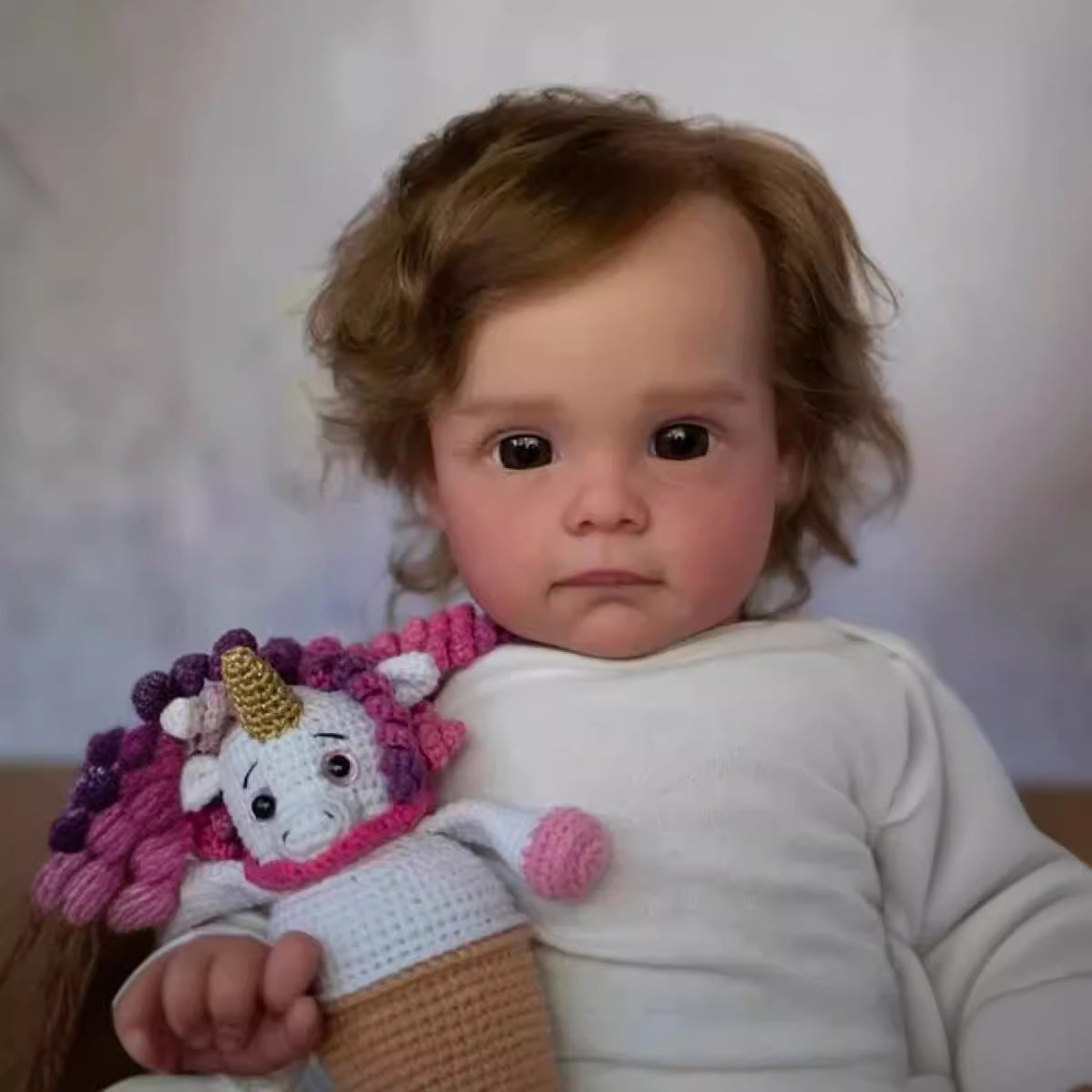 23 inch Reborn Baby Doll with Cloth Body Toddler Rooted Hair Girl Doll Gift