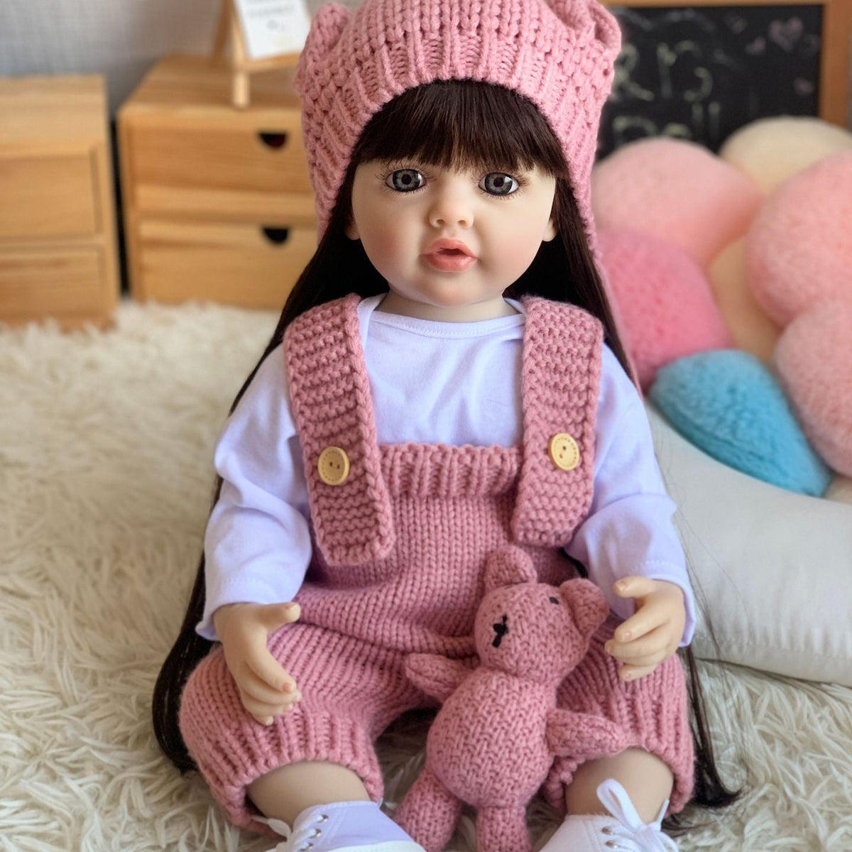 22 Inch Sound‑Sensor Reborn Doll with Full Vinyl & Cloth Body Versions, Engaging Playmate for Children and Adult Collectors for Special Occasions