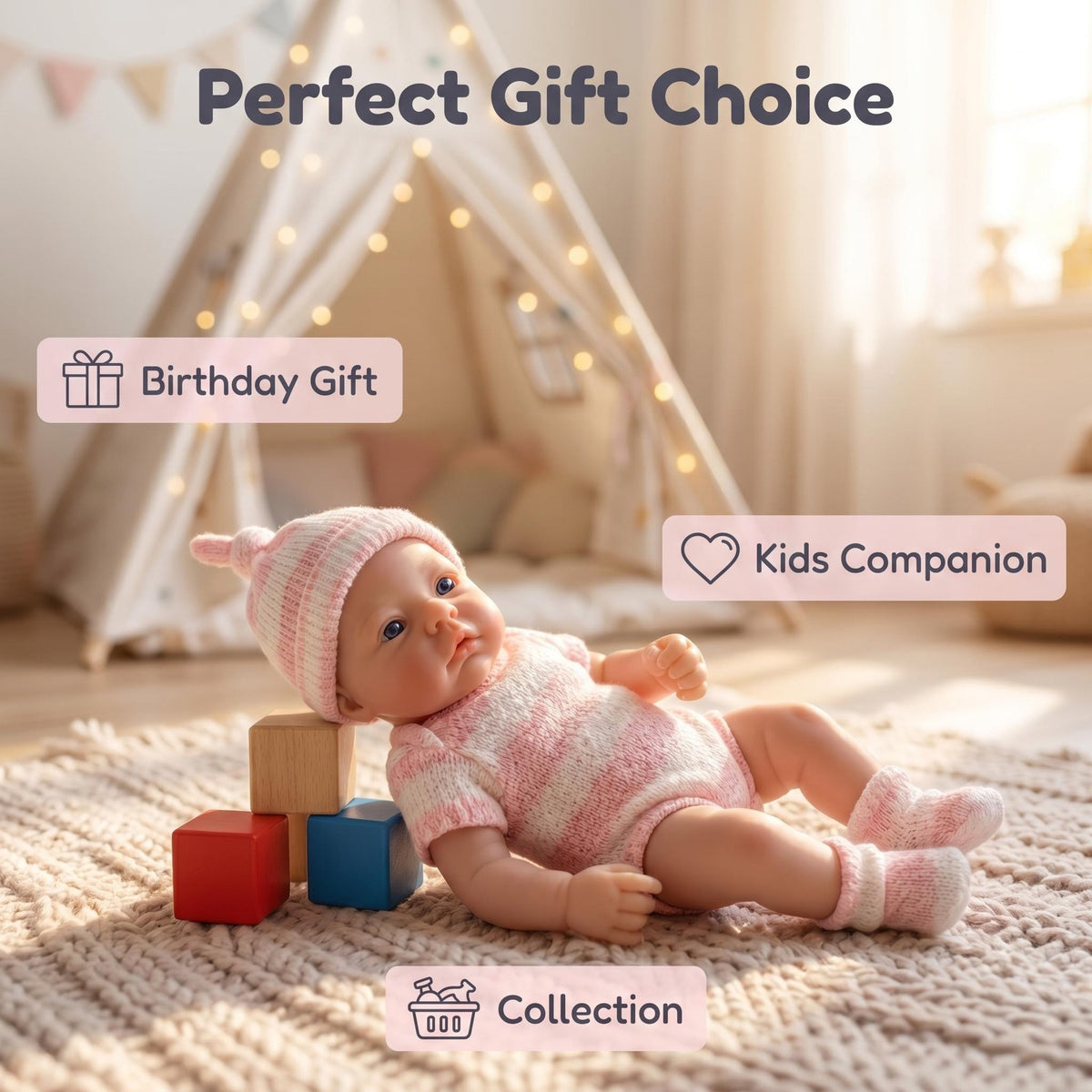 6 Inch with Full Soild Silicone Body Reborn Doll Handcrafted Hyper Real Skin Vein Texture Collectible Art Doll