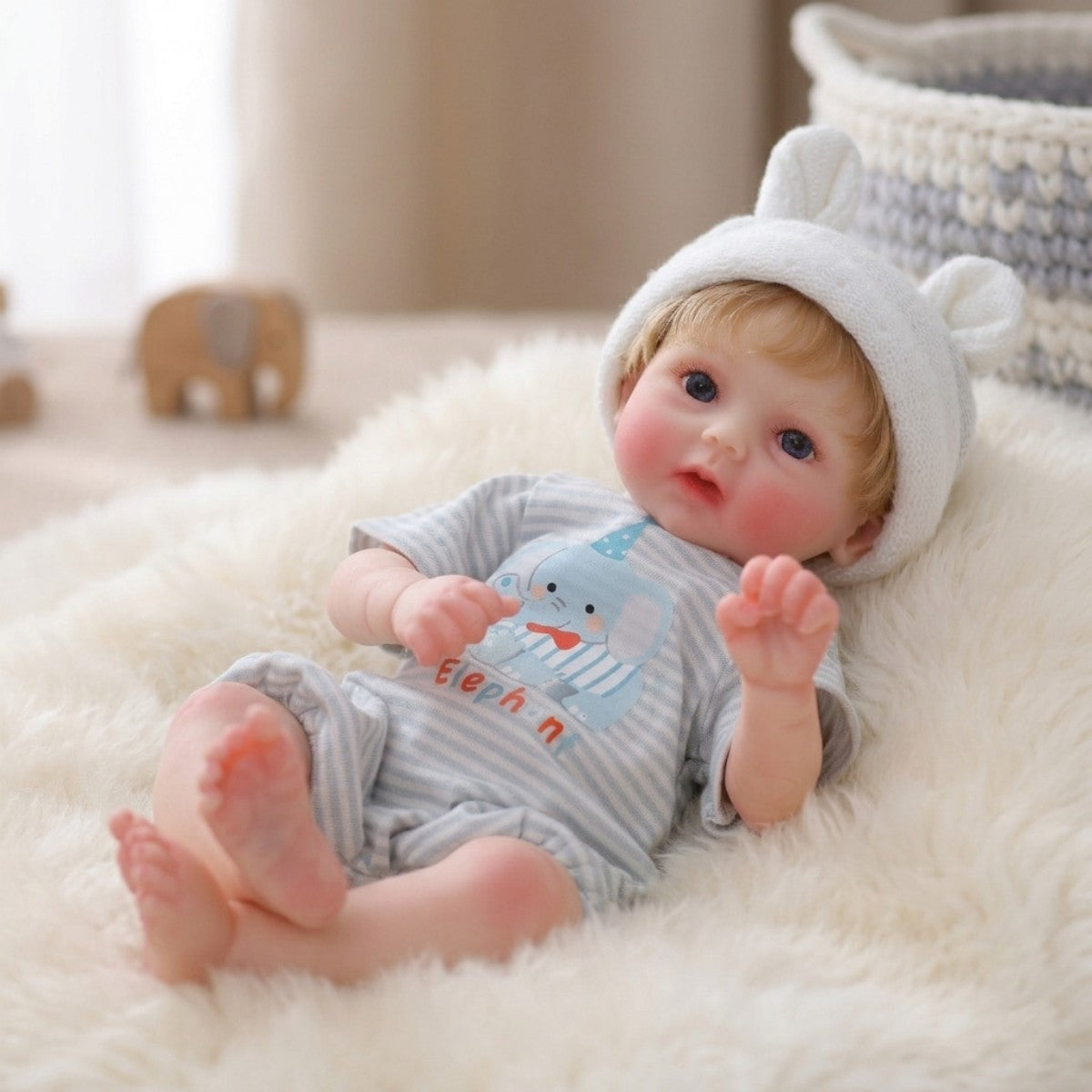 12 inch 30cm hair transplant solid silicone reborn doll simulation baby changing outfit
