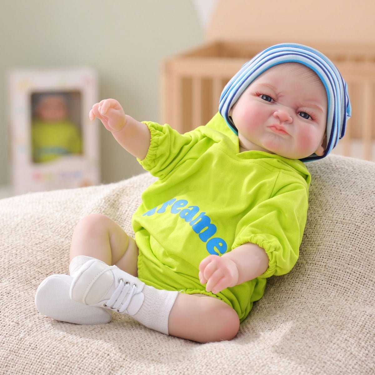 24 inch Hand-painted hair craft reborn baby with Full Vinyl Body children's play house holiday gift collection
