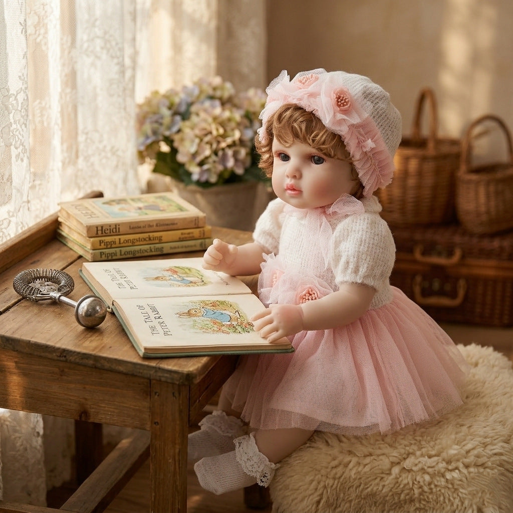 20inch/50CM reborn doll, hair transplant, fully vinyl body reborn doll, exquisitely hand-painted, 3D doll dress-up for gift and collectibles