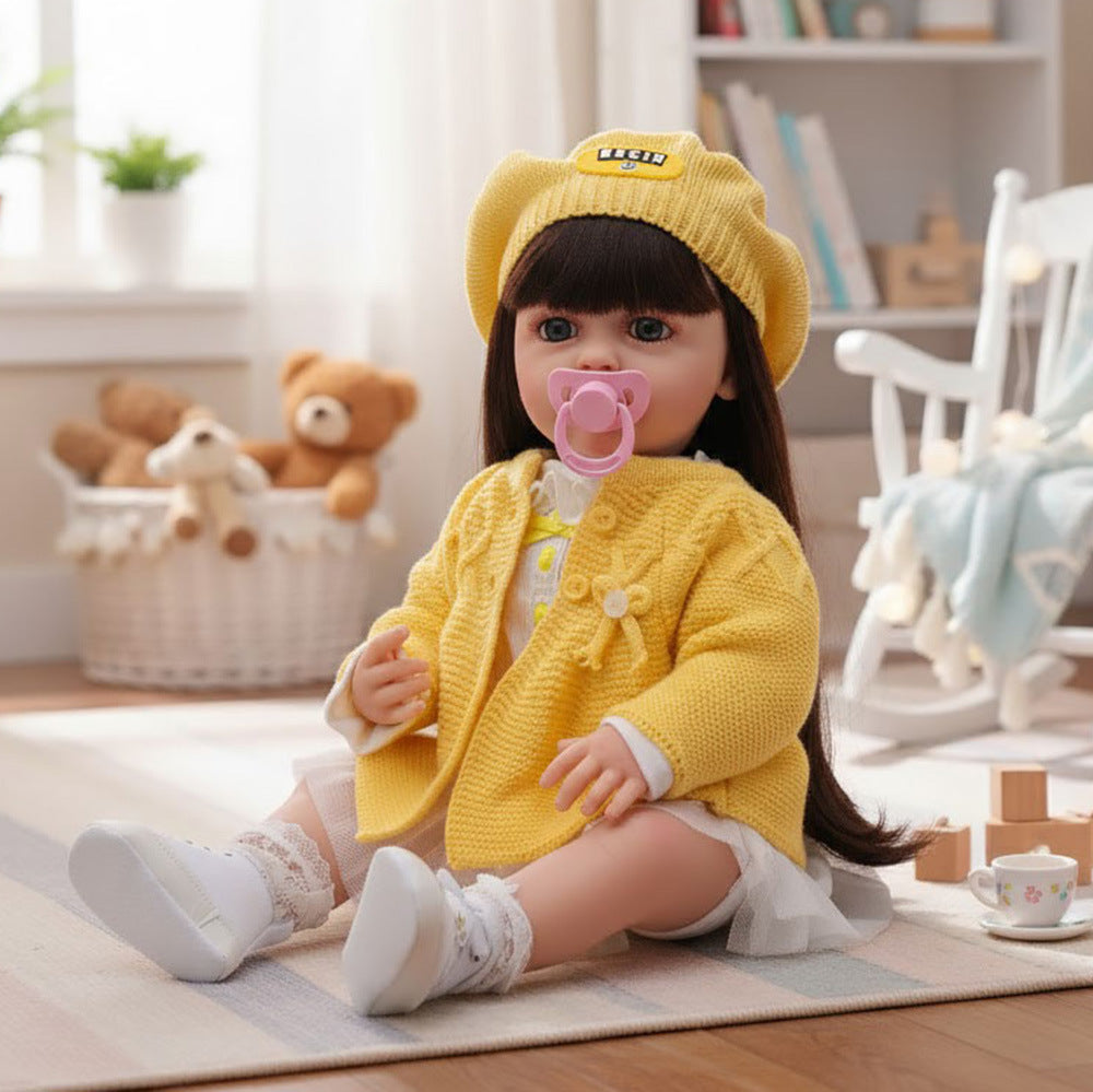 English  Russian Spanish Crying and Laughing Dialogue 22 inch Full Plastic Rebirth Doll Simulation Baby Doll Girl