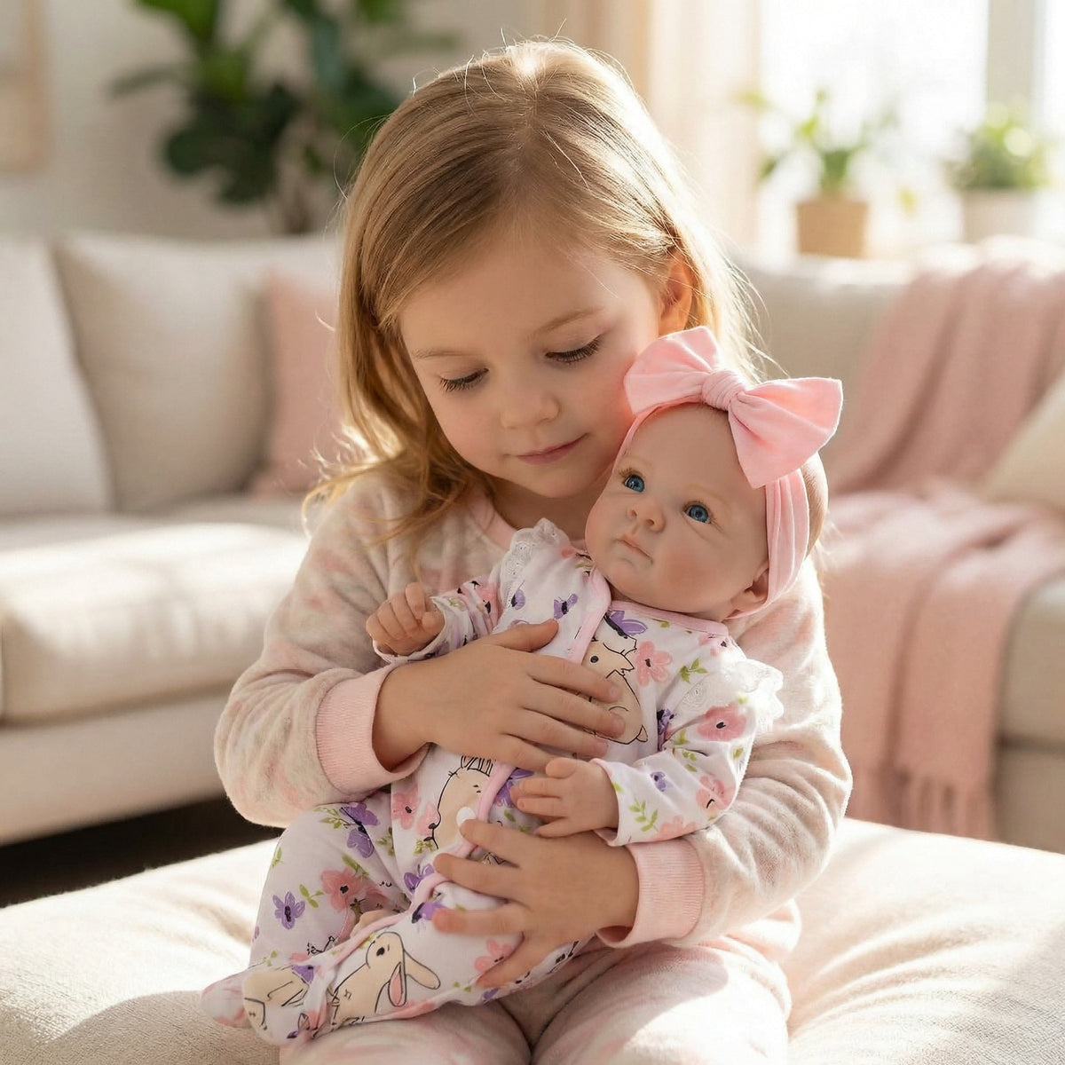 18 inch powder printed jumpsuit Bettie full vinyl reborn doll