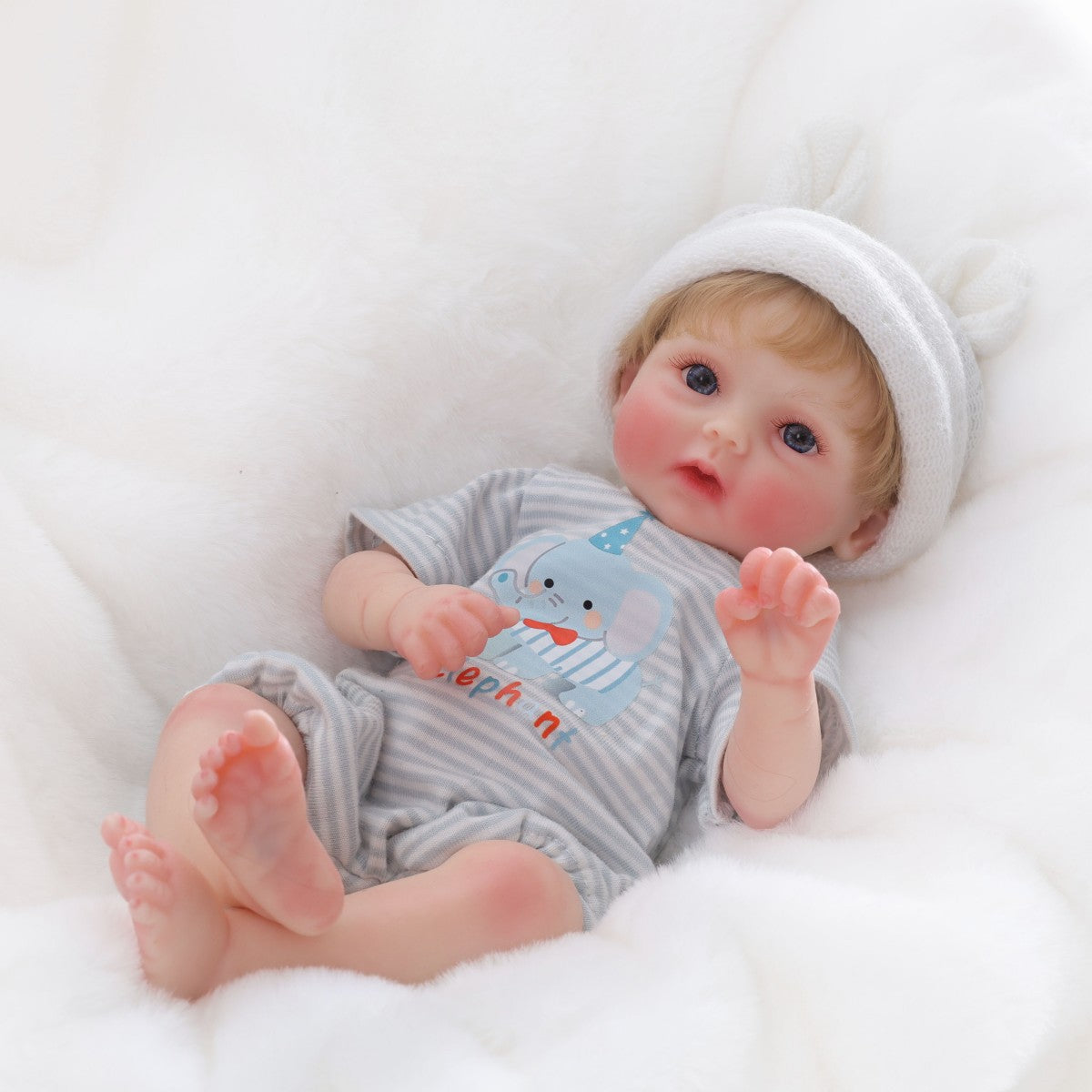 12 inch 30cm hair transplant solid silicone reborn doll simulation baby changing outfit