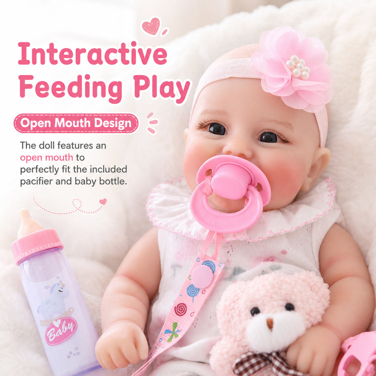 12 inch Handmade Lifelike Reborn Baby Doll with Soild Silicone Body Realistic 3D Skin Children Play Toy for Little Girls