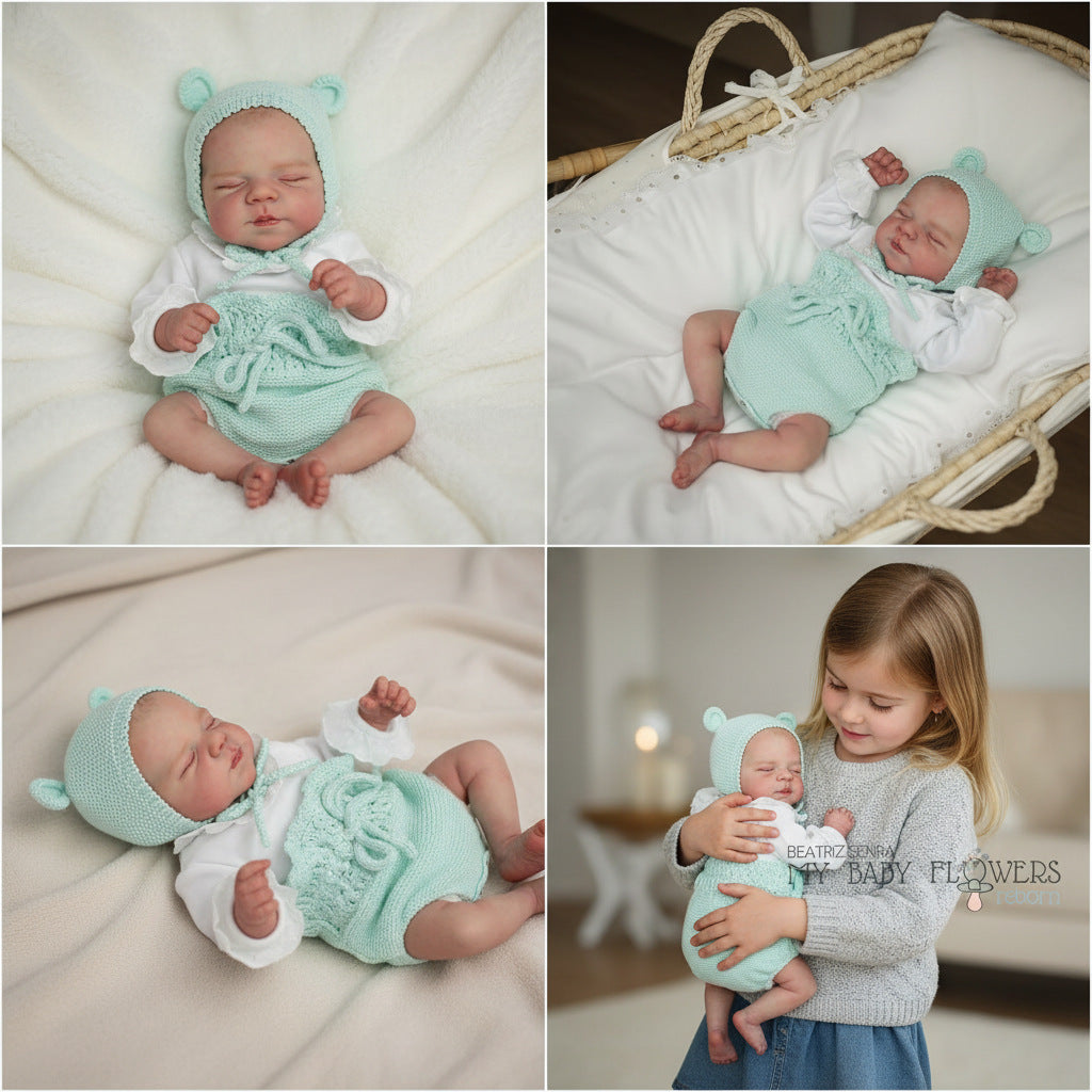 19 Inch Light Blue Sweater Set Reborn Doll Simulation Doll Newborn