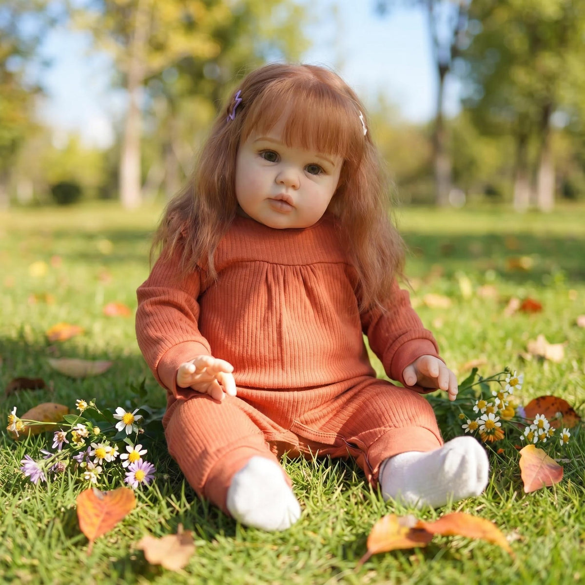 24 Inch Lifelike Fashion Reborn Girl Doll with cloth body, Blonde Curly Hair, Ideal Birthday/Thanksgiving/Christmas Gift