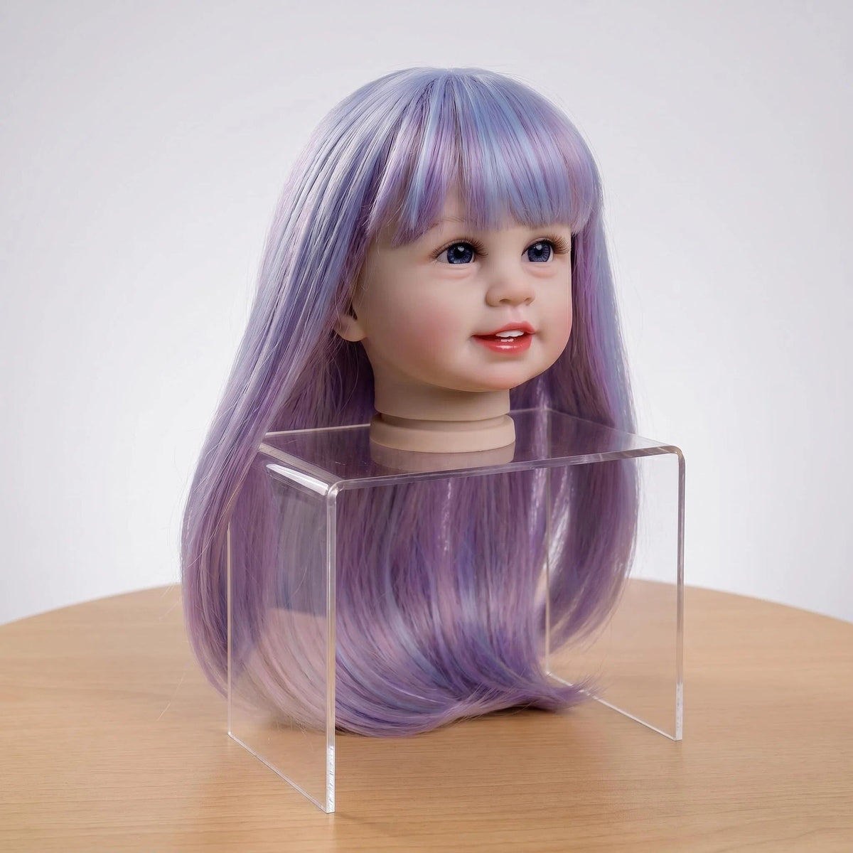 Reborn Doll Wig Long Straight Curly Hair Replacement Wigs with Bangs, Multiple Colors Pink Blonde Rainbow Braided Doll Hair Wigs Fit 20-22 Inch Reborn Baby Dolls