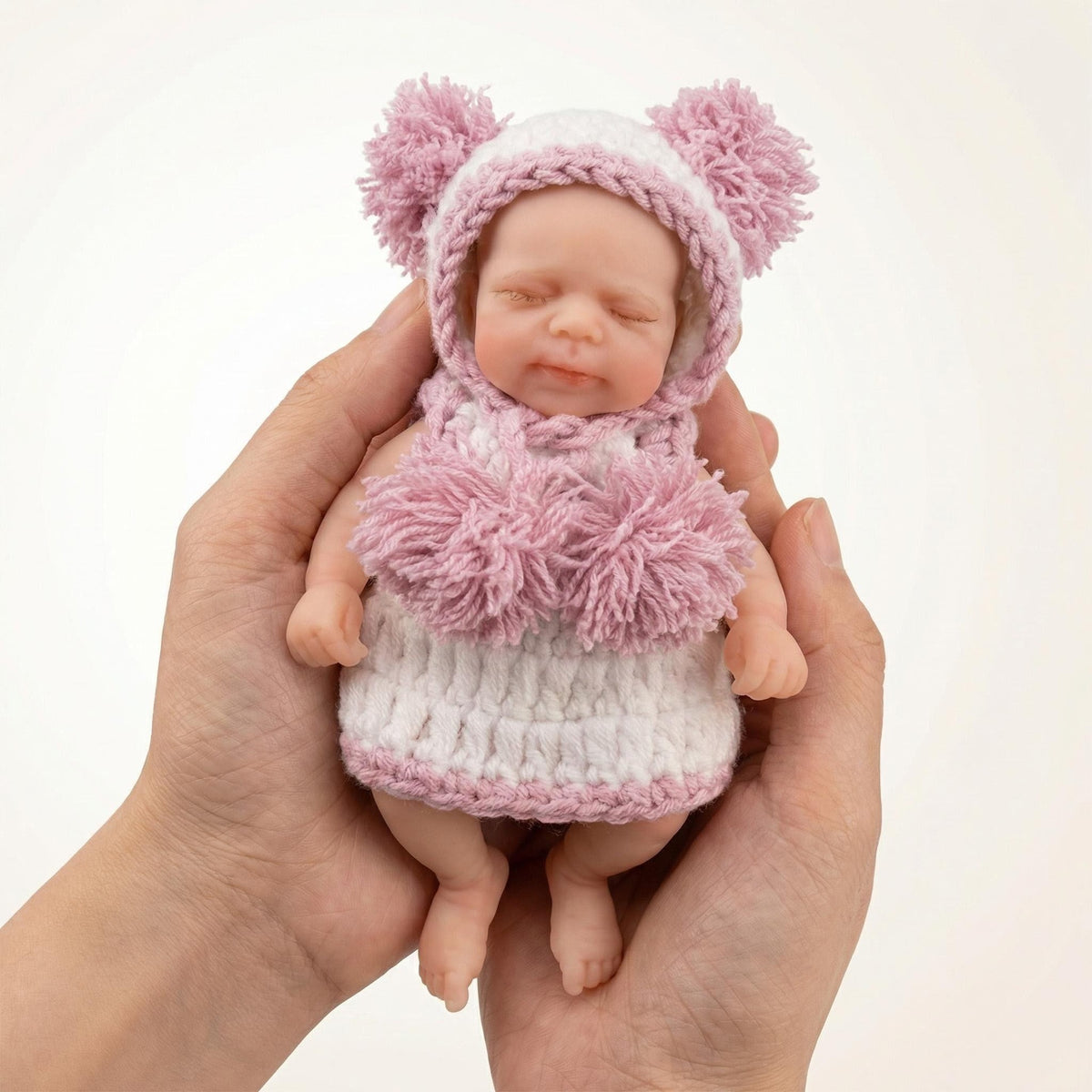 6 Inch Micro Sleeping Full Silicone Mini Baby reborn doll with Feeding Accessories Realistic Doll