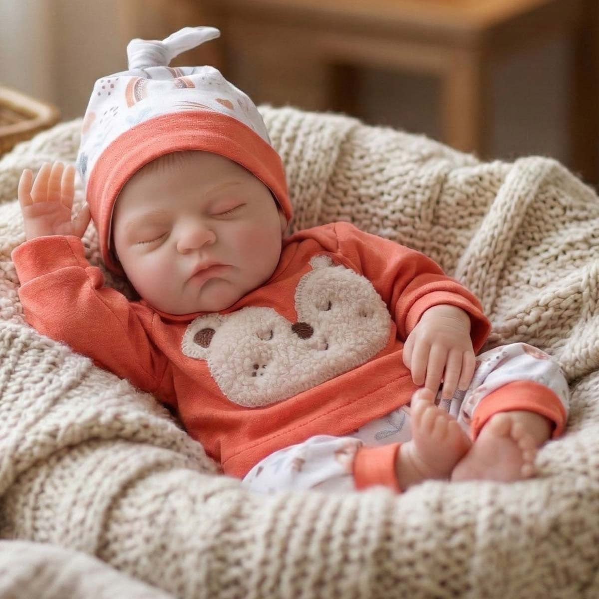 18 Inch Red Outfit Sleeping Reborn Baby Doll