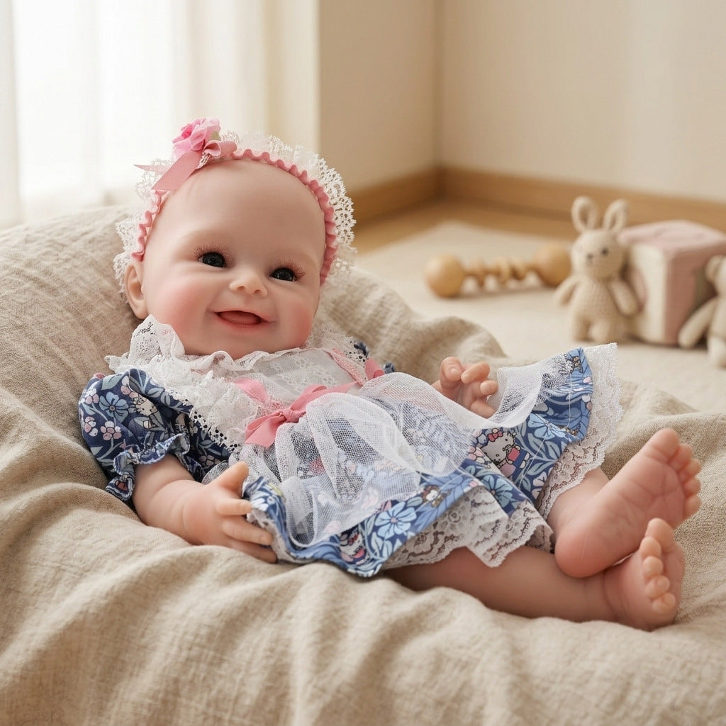 17 inch Reborn Baby Dolls Lovely Full Solid Silicone Baby Realistic Newborn Dolls Toy Xmas Gift
