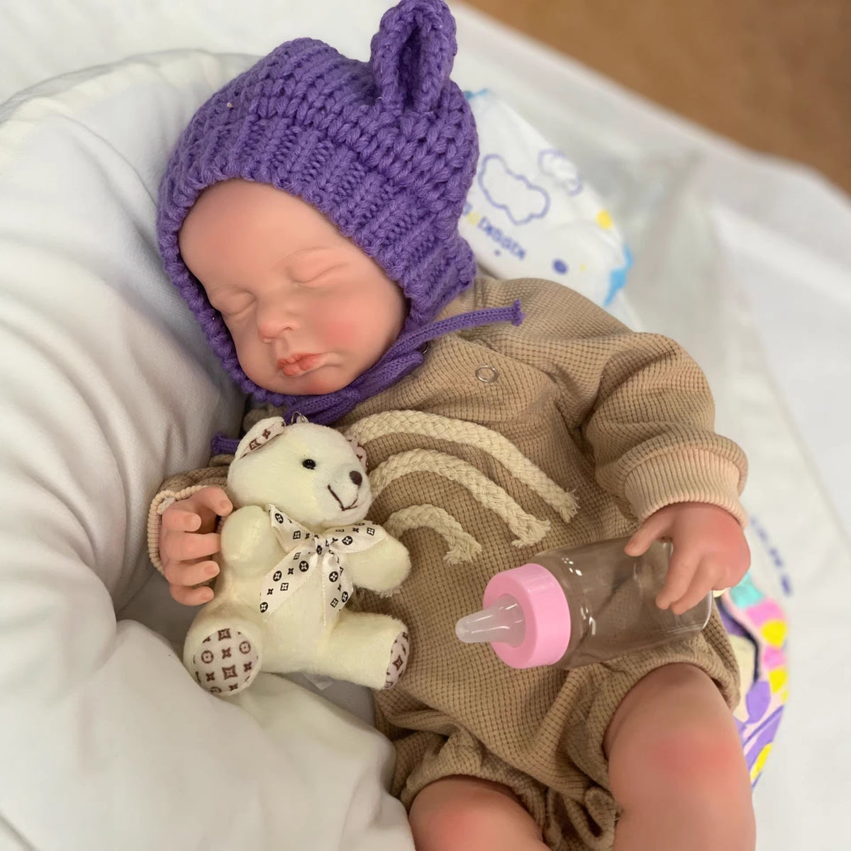 18 Inch Realistic Reborn Doll with Solid Silicone Body Handmade Play Toy Gift for Girls & Doll Collectors
