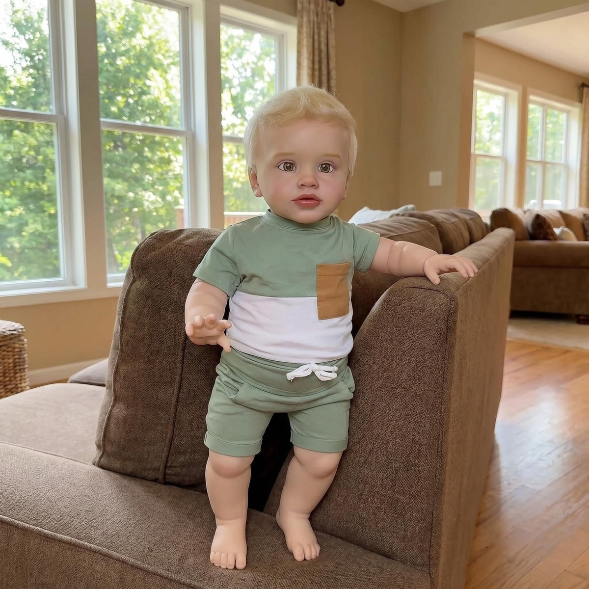 26Inch Handmade Lifelike Reborn Doll with cloth body Toddler Multiple Layers Painting 3D Skin Hand-Rooted Hair Visible Veins