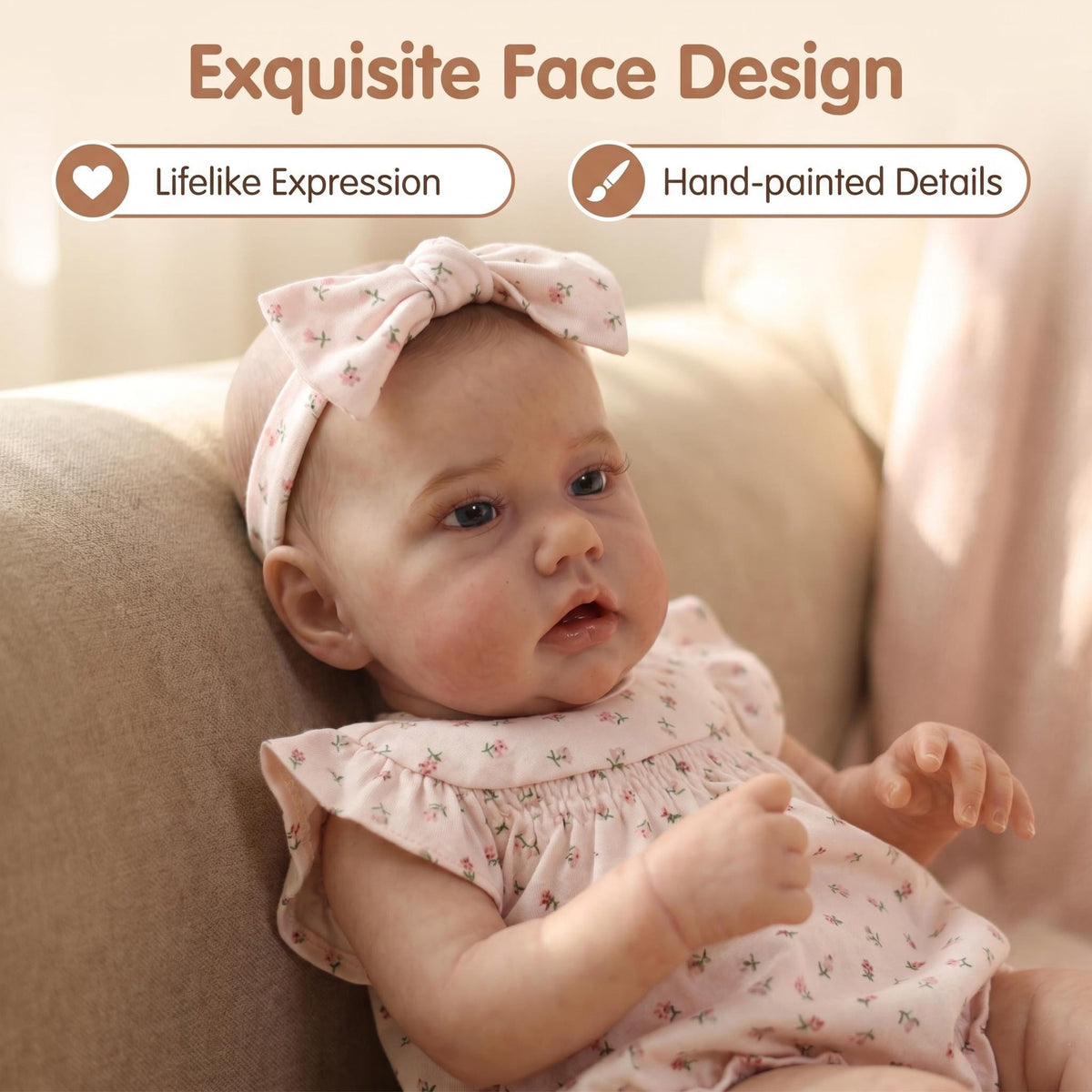 Lifelike Reborn Girl Doll 22 Inch with Cloth Body, Perfect Surprise Gift Idea For Christmas, Thanksgiving, Birthday and Year-Round Gifting