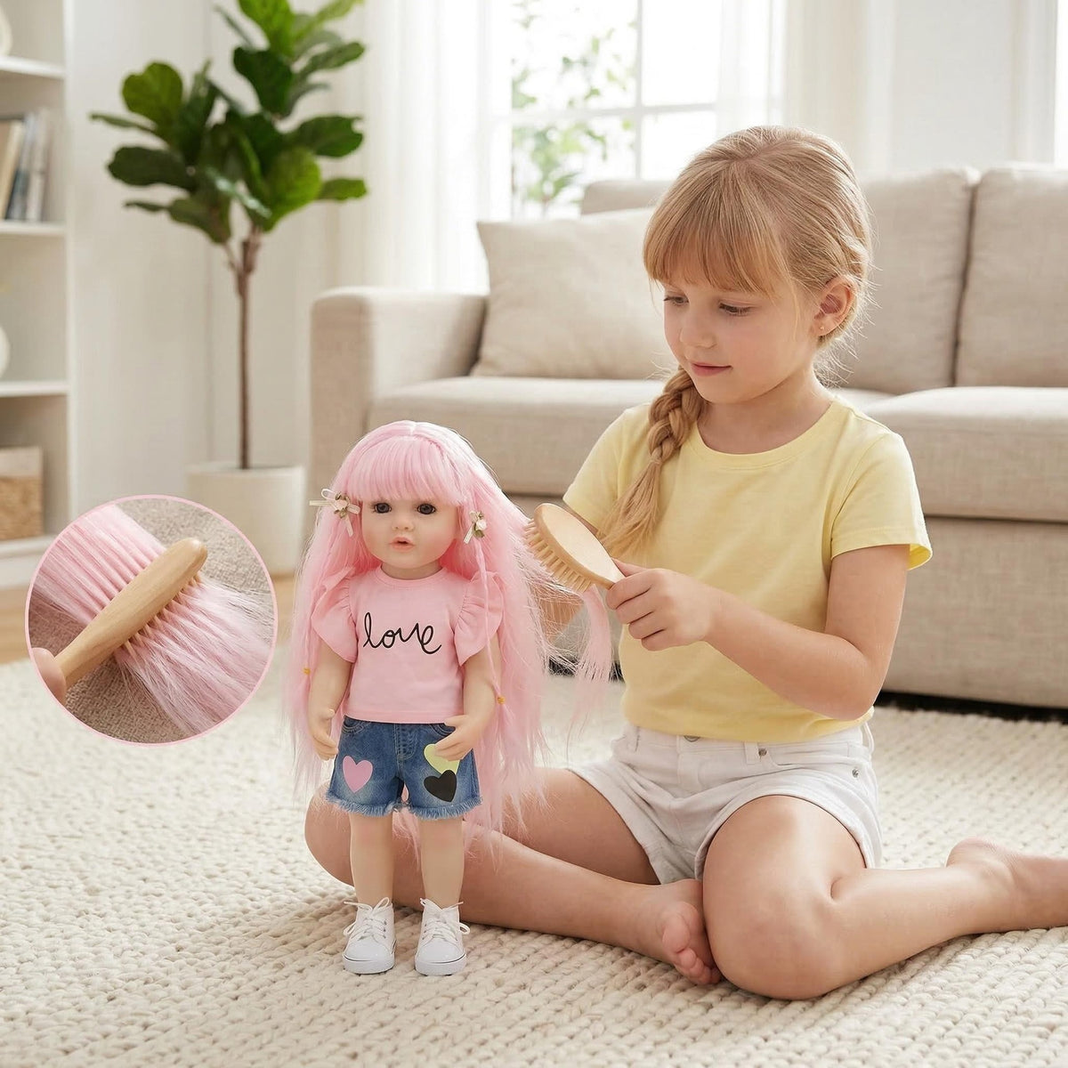 22 inch heart-shaped denim shorts Betty simulation reincarnation doll reborn doll