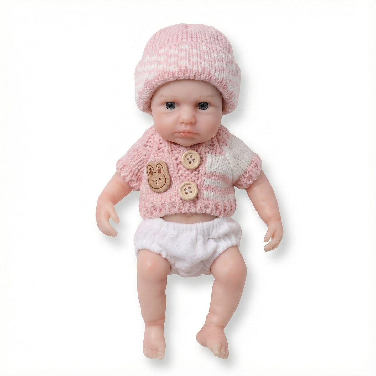 8 Inch Short Sleeve Powder Sweater Full Silicone Reborn Doll
