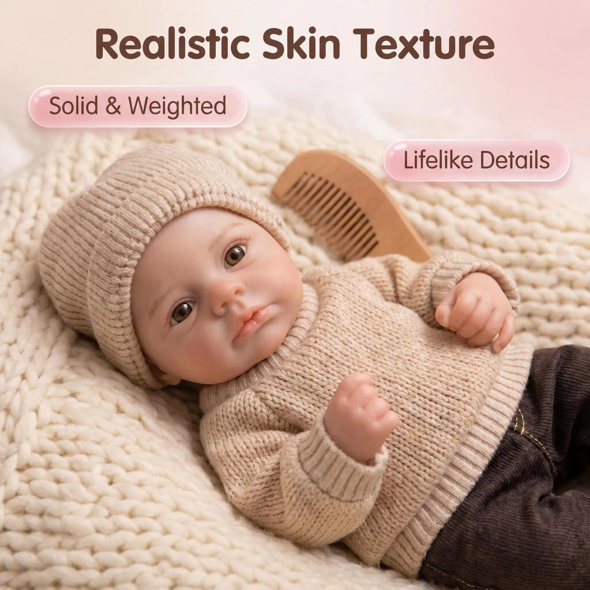 6 Inch with Full Silicone Body Reborn Doll Lifelike Real Skin Vein Texture Hand Painted Newborn Doll Complete Outfit Accessories Set