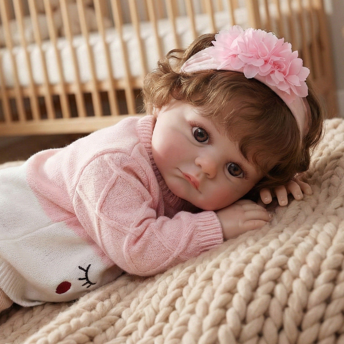 24 inch Hand-implanted Hair doll with Cloth Body, simulated humanoid children's play house gift collection