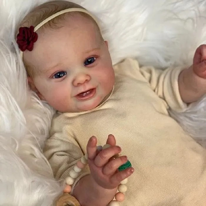 24 inch Lifelike Reborn Baby Dolls with Cloth Body Newborn Girl Hand Painted Hair for Gift