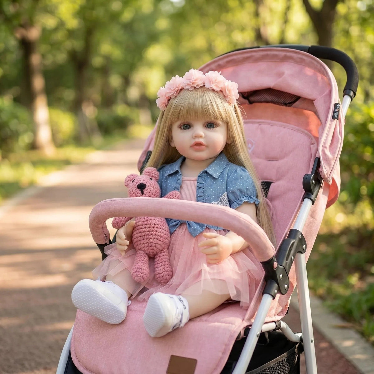 22 Inch with Full Vinyl Body Blonde Toddler Reborn Doll, Premium Art Collectible Doll As Luxury Birthday & Holiday Companion Gift