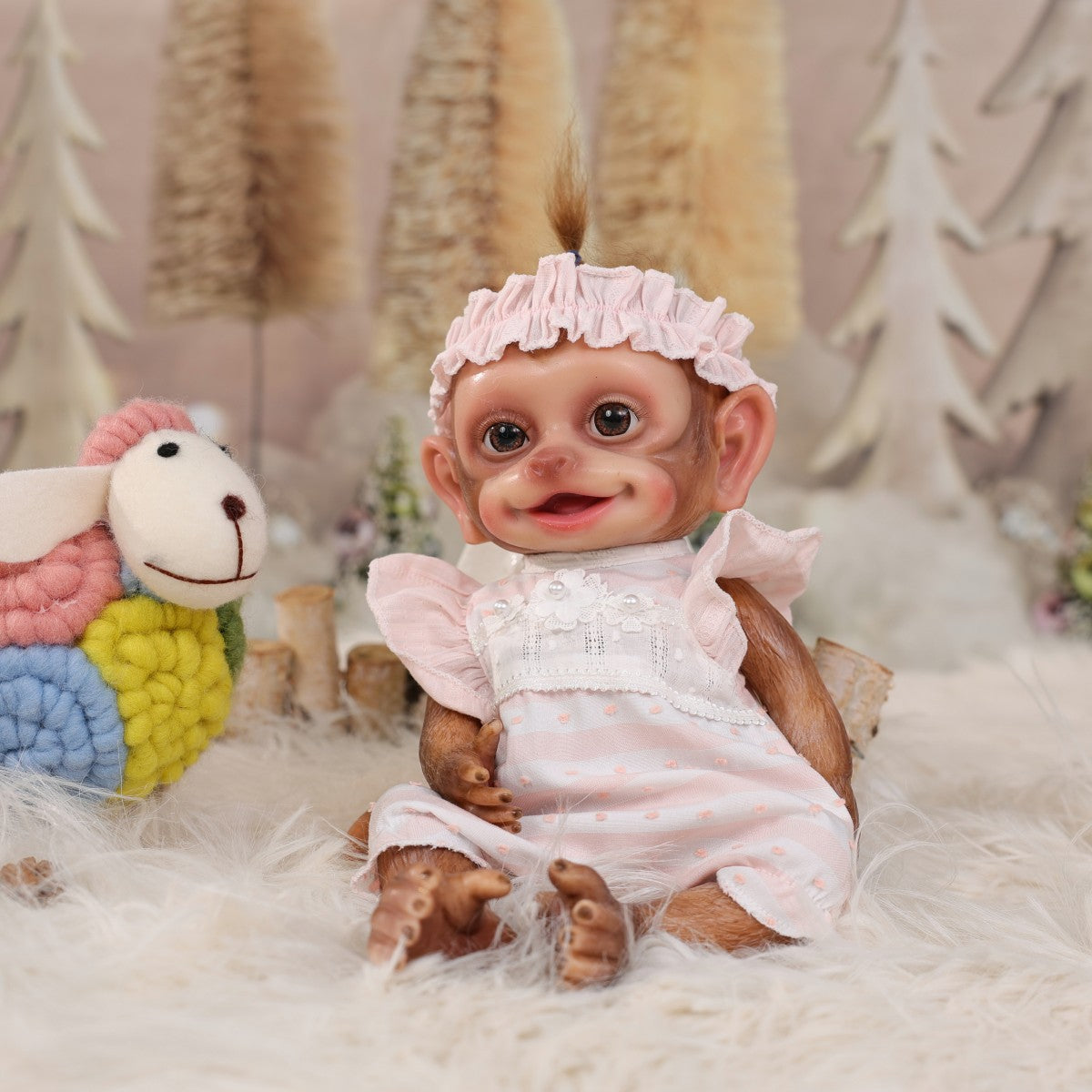 13inch Full Body Soft Silicone Realistic Reborn Baby Doll Solid monkey Silicone Doll Handmade High-quality Toy Kid Gift