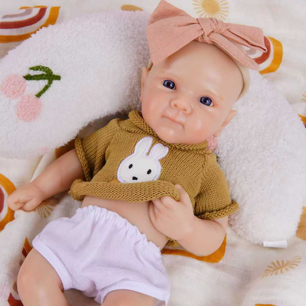 12 inch new reborn doll with full solid silicone with soft simulated baby skin toy for gifts