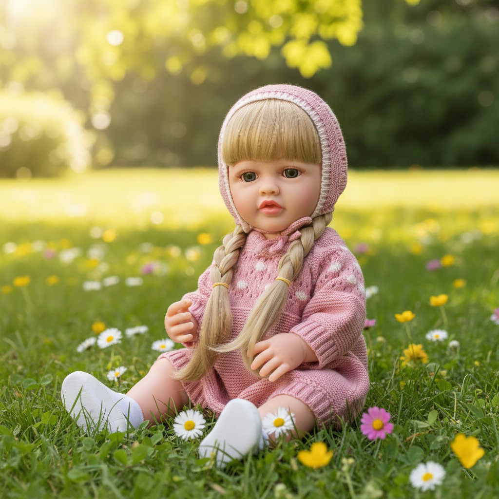 Russian English Spanish Crying and Laughing Dialogue 22 inch Full Plastic Rebirth Doll Simulation Baby Doll Girl