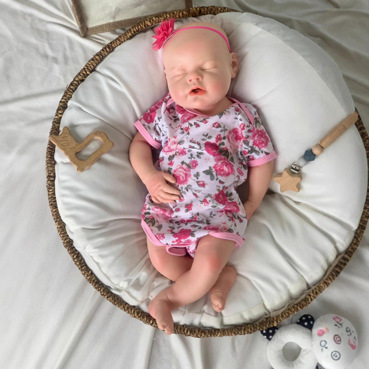[Drink and Wet System] 20 inch with Full Solid Silicone Body simulation Reborn Doll with drinking and peeing functions Gift for Girls & Adult Doll Collectors