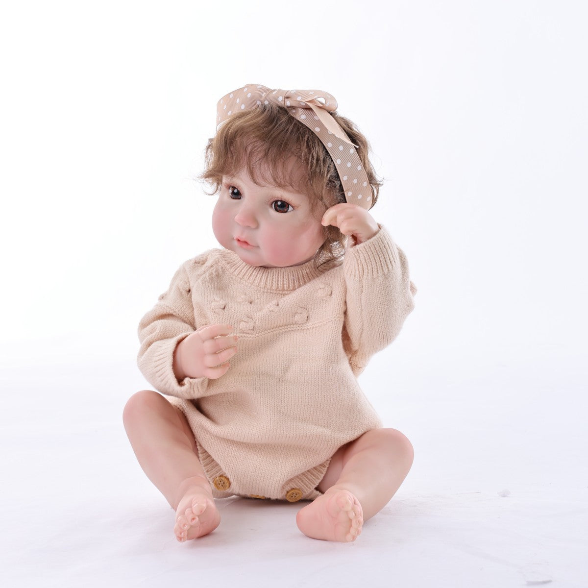 50cm Hair Transplant Simulation Baby Reborn Doll Handmade Exquisite Painted 3D Doll