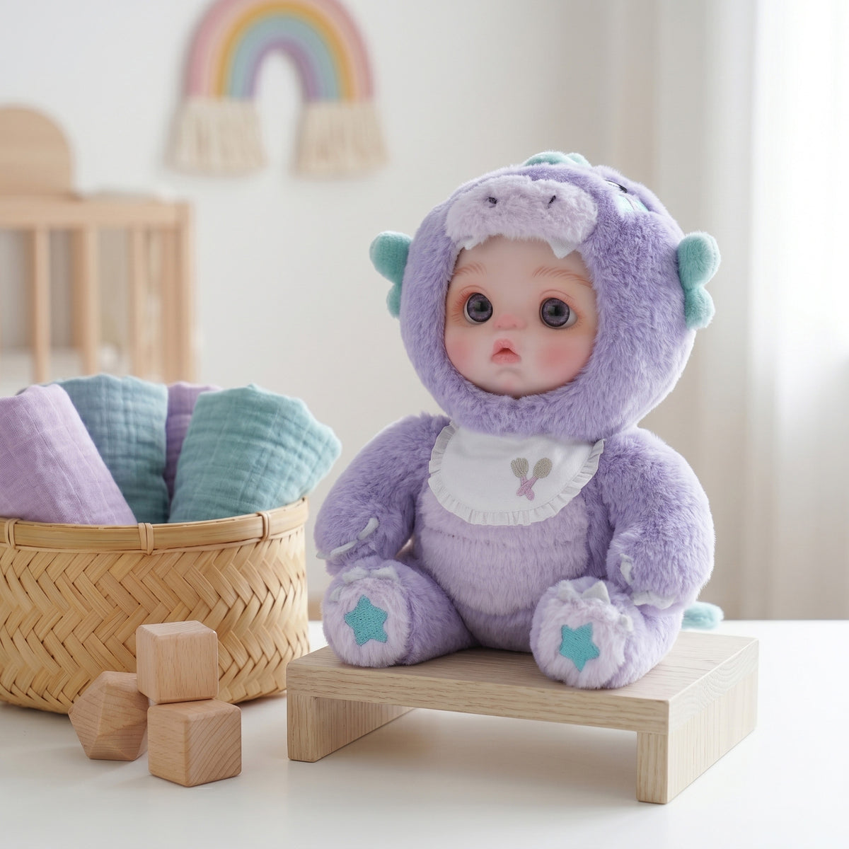 15cm vinyl plush doll pendant, simulated baby face toy doll, 6 inches