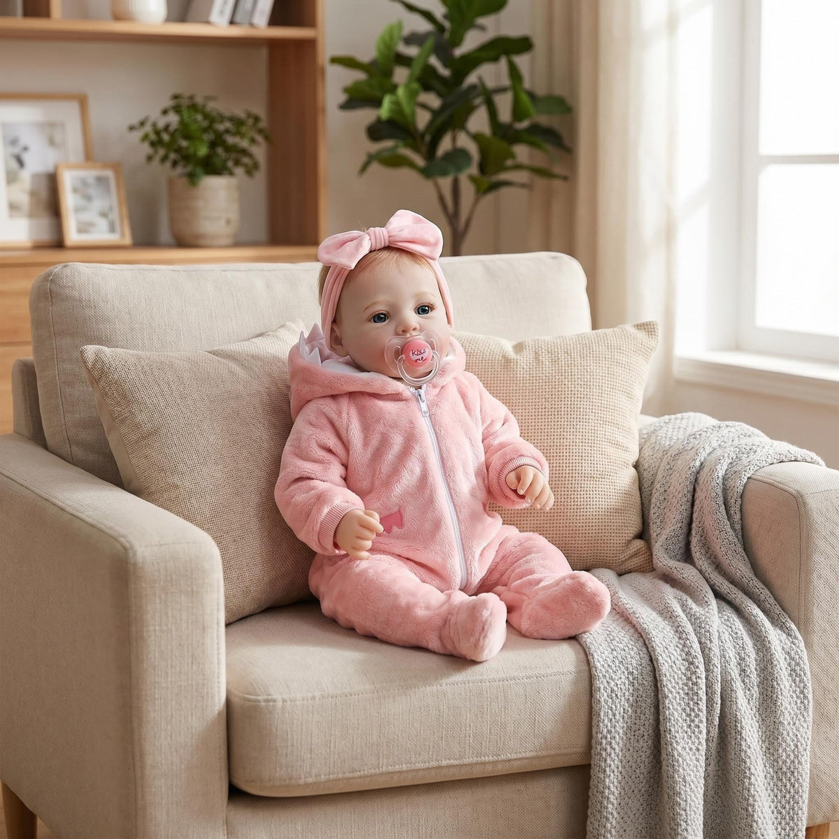 18inch Reborn Full Body Vinyl Reborn Doll, Realistic Reborn Baby Girl Real Gift Complete Accessories for 3 Year Old Children